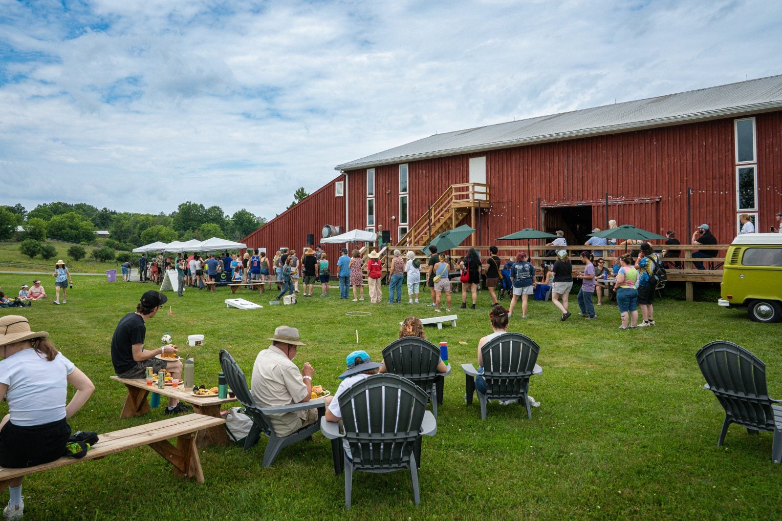 Guest at Farm Sanctuary's summer Pignic event