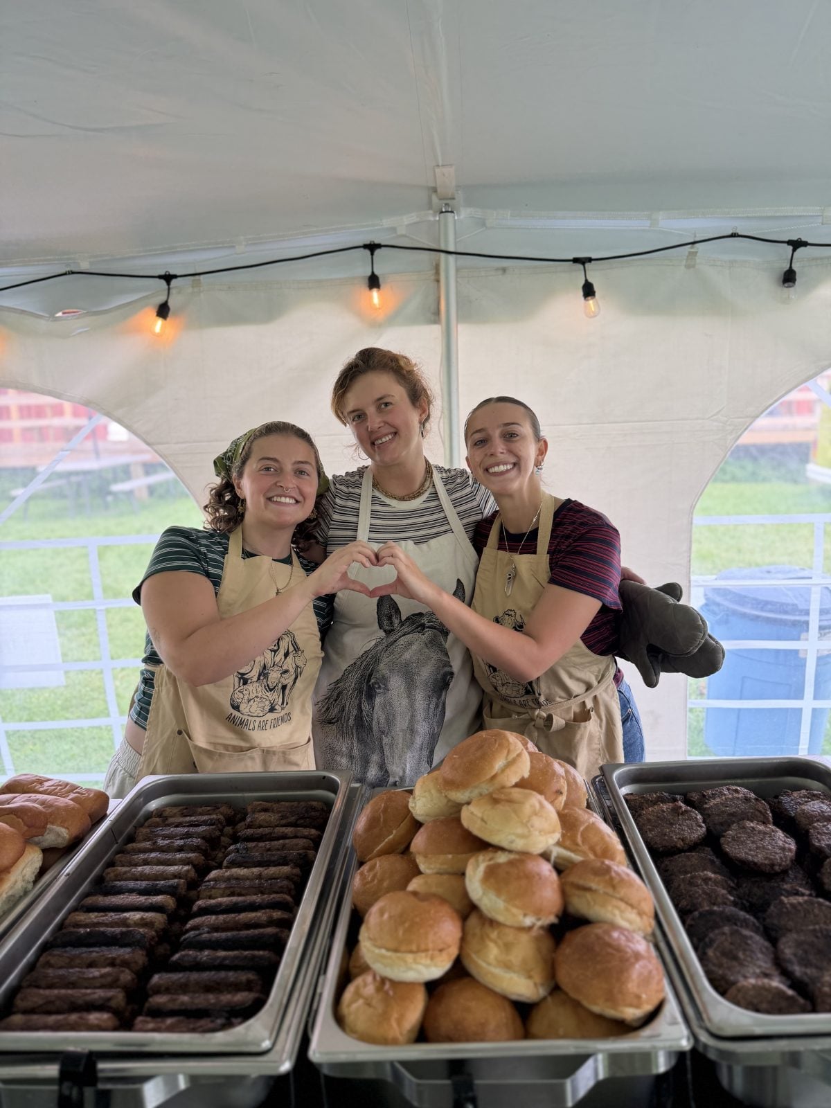 Volunteers at food table at Farm Sanctuary's Hoedown 2026